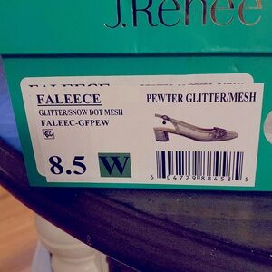 Pewter Glitter Mesh 8.5 J.Renee wedge dress shoes. Brand New Never Worn